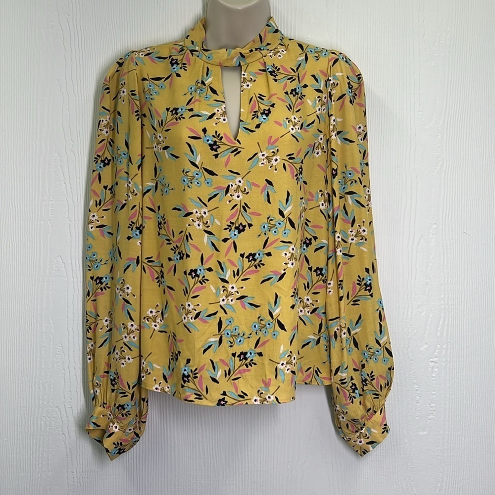 Anthropologie - Maeve Meadowsweet Colorful Floral Long Sleeve Blouse Size 0 - Picture 2 of 15